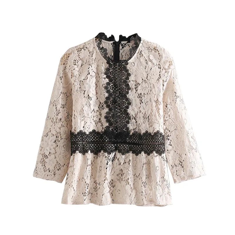 CS035 New Ladies Sweet Color Block Hollow Out Lace Shirts Women Chic Slim Waist Blouse Tops
CS035 New Ladies Sweet Color Block Hollow Out Lace Shirts Women Chic Slim Waist Blouse Tops