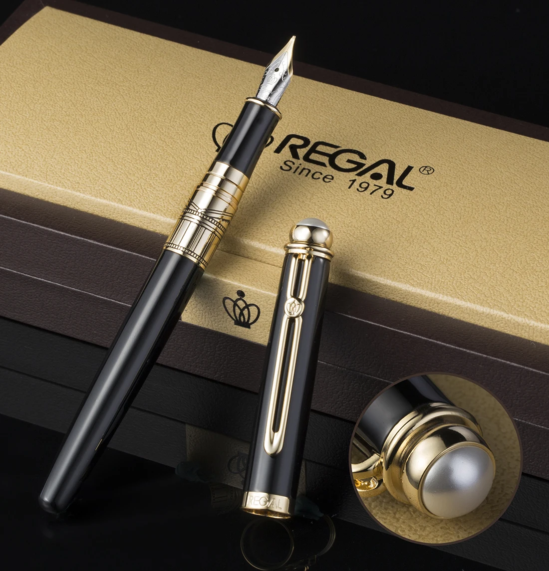 Regal The British Museum Commemoration Fountain Pen Germany Iridium Medium Nib, Noble Black Business Graduation Gift Pen
Regal The British Museum Commemoration Fountain Pen Germany Iridium Medium Nib, Noble Black Business Graduation Gift Pen