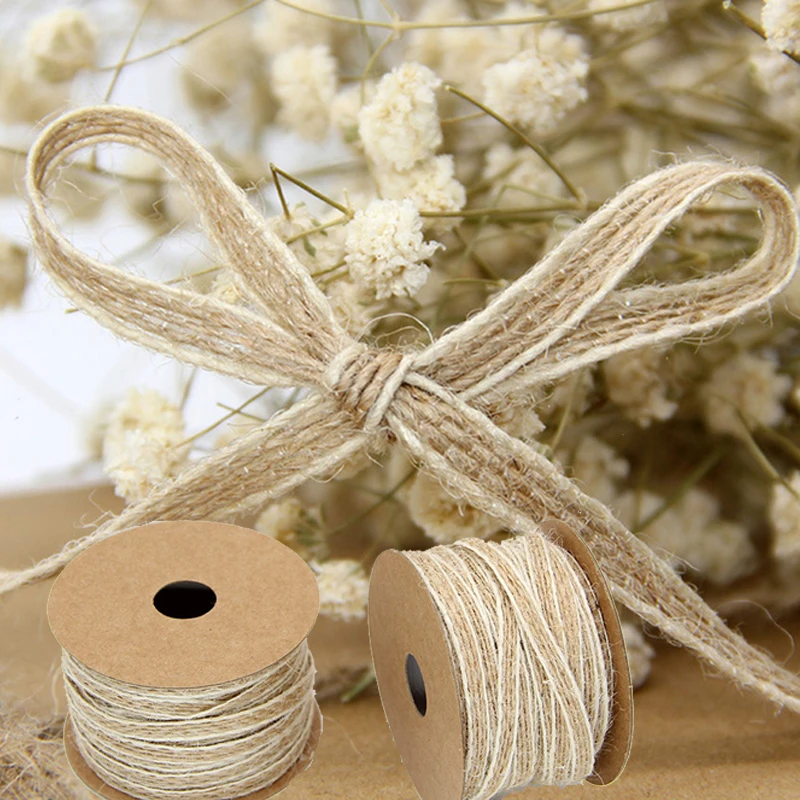 10M/Roll Vintage Jute Burlap Twine Hessian Ribbon With Lace Wedding Decoration Ornament Rope Wedding Decor DIY Handmade Crafts
10M/Roll Vintage Jute Burlap Twine Hessian Ribbon With Lace Wedding Decoration Ornament Rope Wedding Decor DIY Handmade Crafts
