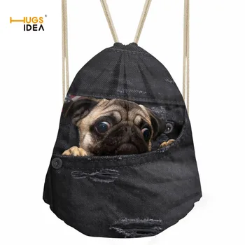 HUGSIDEA Black Denim 3D Pug Dog Printing Women Storage Bags Fashion Woman Men Drawstring Organizer Bag Folding Reusable Backpack
HUGSIDEA Black Denim 3D Pug Dog Printing Women Storage Bags Fashion Woman Men Drawstring Organizer Bag Folding Reusable Backpack