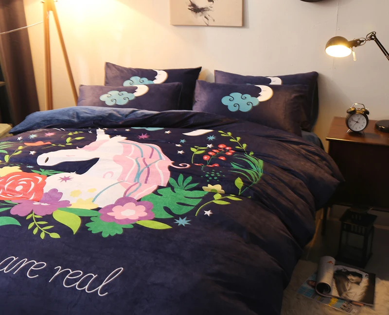 Navy Unicorns Are Real Bedding Set Well Pick