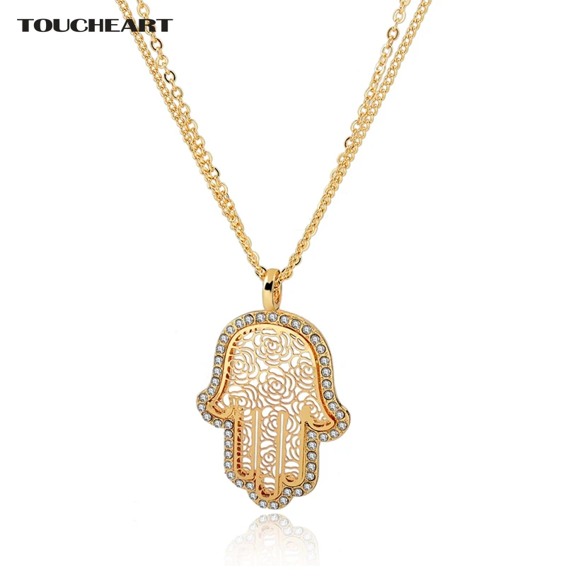 Long Gold Multi-layer Crystal Necklaces For Women fatima evil eye Hand 2016 new couple wedding Ethnic Jewelry SNE150883
Long Gold Multi-layer Crystal Necklaces For Women fatima evil eye Hand 2016 new couple wedding Ethnic Jewelry SNE150883