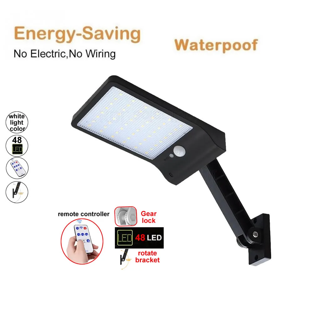 remote control 48/60 led Solar street wall light lamp Waterproof Garden Motion Sensor Exterior outdoors patio spotlight floodli
remote control 48/60 led Solar street wall light lamp Waterproof Garden Motion Sensor Exterior outdoors patio spotlight floodli