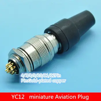 

1PCS AP050 YC12 4/7/8/9/10/11/12Pin 12mm Male & Female Connector miniature Aviation Plug M12 Circular Socket+Plug Free shipping