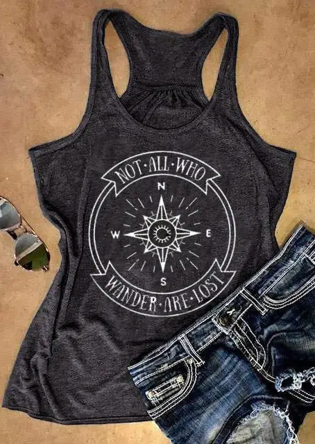 Sleeveless Graphic Tumblr Vest Not All Who Wander Are Lost Tank Dark Grey Vintage Loose Tops Aesthetic Trendy Korean Clothing
Sleeveless Graphic Tumblr Vest Not All Who Wander Are Lost Tank Dark Grey Vintage Loose Tops Aesthetic Trendy Korean Clothing