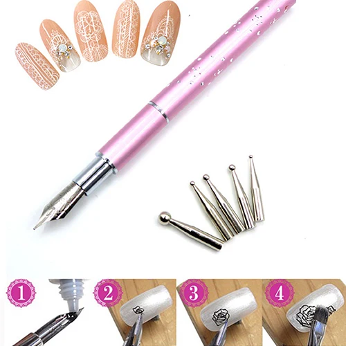 Gel Design Dotting Nail Art Painting Pen with 5 Nibs for Salon Manicure DIY Tool
Gel Design Dotting Nail Art Painting Pen with 5 Nibs for Salon Manicure DIY Tool