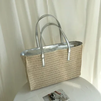 Straw Handbag Women's Shoulder Bag Wild Female Top-Handle Bags Casual Grass Woven Shoulder Tote Messenger Bag For Female
Straw Handbag Women's Shoulder Bag Wild Female Top-Handle Bags Casual Grass Woven Shoulder Tote Messenger Bag For Female