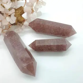 Natural crystal point red strawberry quartz double point healing stone home decoration
Natural crystal point red strawberry quartz double point healing stone home decoration