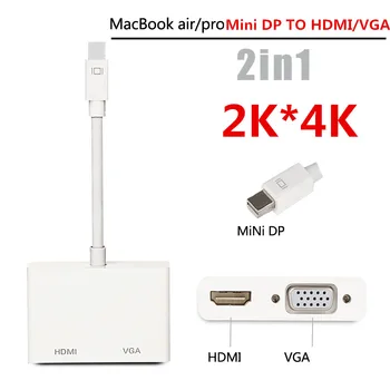 2 In 1 Mini DisplayPort DP Thunderbolt To HDMI VGA Adapter Connector Cable Line Wire For Apple For MacBook Air Pro Surface pro3
2 In 1 Mini DisplayPort DP Thunderbolt To HDMI VGA Adapter Connector Cable Line Wire For Apple For MacBook Air Pro Surface pro3