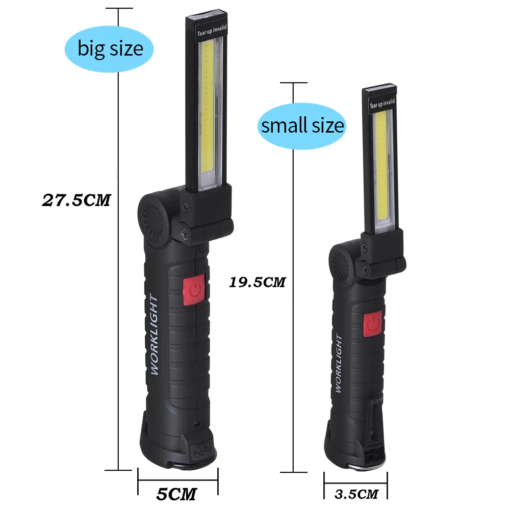 Foldable COB LED Work Inspection Light 5 modes USB Rechargeable Flashlight Magnetic HOOK Hanging torch lamp Built in Battery
Foldable COB LED Work Inspection Light 5 modes USB Rechargeable Flashlight Magnetic HOOK Hanging torch lamp Built in Battery