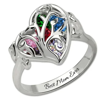 Wholesale White Gold Color Family Tree Heart Cage Ring With Heart Birthstones Ring For Mother
Wholesale White Gold Color Family Tree Heart Cage Ring With Heart Birthstones Ring For Mother