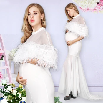 Maternity Dress For Photo Shooting Fancy White Feather Long Dress Maternity Photography Props Pregnant Clothing Pregnancy Dress
Maternity Dress For Photo Shooting Fancy White Feather Long Dress Maternity Photography Props Pregnant Clothing Pregnancy Dress