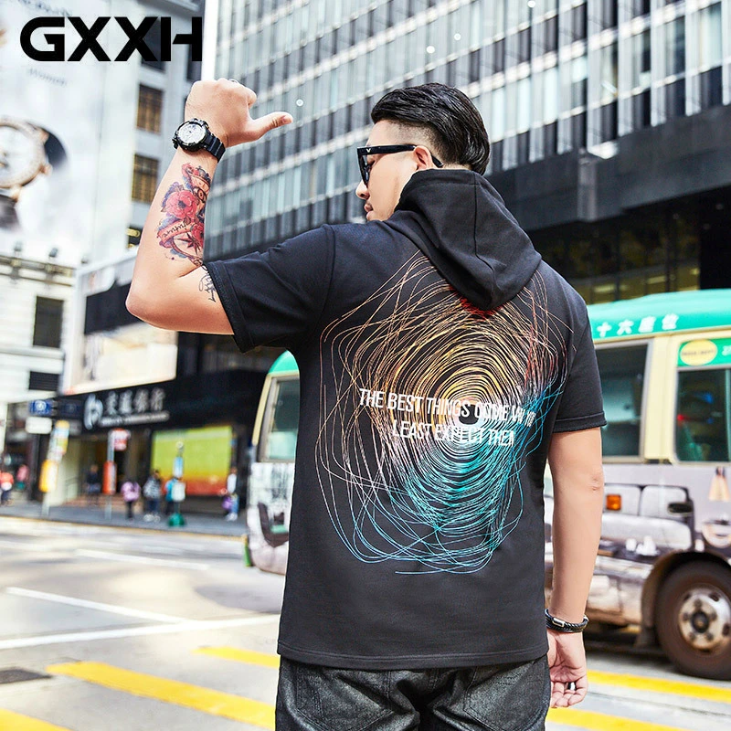 GXXH Mens Hooded T Shirt 2019 Summer T-Shirt Streetwear Harajuku Cool Print Tshirt Hoodie Short Sleeve Tops Tees Cotton 83-140kg
GXXH Mens Hooded T Shirt 2019 Summer T-Shirt Streetwear Harajuku Cool Print Tshirt Hoodie Short Sleeve Tops Tees Cotton 83-140kg