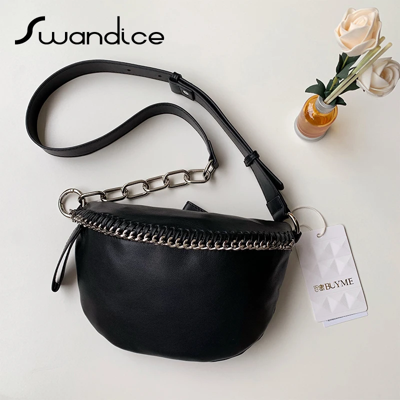 100% Real Genuine Natural Leather Thick Chain Woven Chest Waist Bags Crossbody Messenger Shoulder Bags Women Female Handbag 2019
100% Real Genuine Natural Leather Thick Chain Woven Chest Waist Bags Crossbody Messenger Shoulder Bags Women Female Handbag 2019