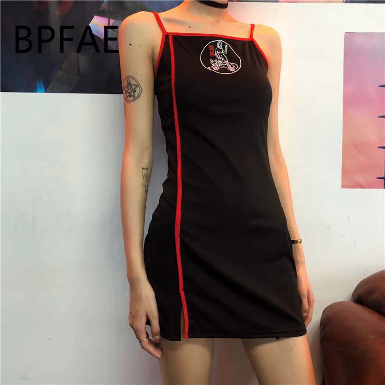 2018 New Women Harajuku Gothic Irregular Embroidery Split Black Mini Slip Dress Punk Sexy Slim Spaghetti Strap Dresses Vestidos
2018 New Women Harajuku Gothic Irregular Embroidery Split Black Mini Slip Dress Punk Sexy Slim Spaghetti Strap Dresses Vestidos