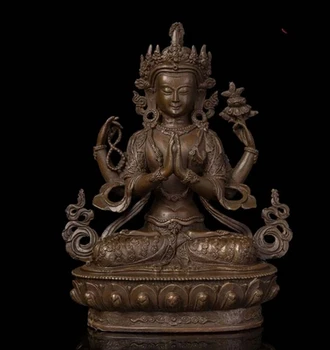Copper decoration Fine Buddha Brass China Buddha of Tibetan Buddhism bronce suministros four Tibetan armed four Gwan Yin Buddha
Copper decoration Fine Buddha Brass China Buddha of Tibetan Buddhism bronce suministros four Tibetan armed four Gwan Yin Buddha