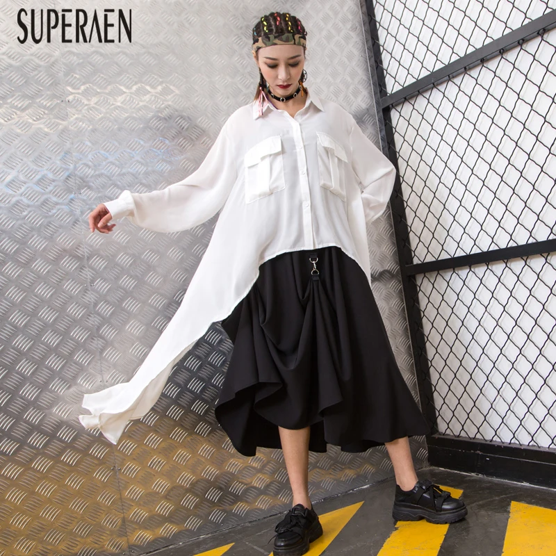 SuperAen 2019 Spring and Summer New Irregular Women Shirt Solid Color Cotton Blouses and Tops Wild Women's Clothing
SuperAen 2019 Spring and Summer New Irregular Women Shirt Solid Color Cotton Blouses and Tops Wild Women's Clothing