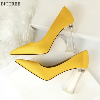 Large Size 34-43 Woman Pumps Sexy Transparent PU Heel Wedding Shoes Women's Concise Silk Shallow High Heels Female Office Shoes
Large Size 34-43 Woman Pumps Sexy Transparent PU Heel Wedding Shoes Women's Concise Silk Shallow High Heels Female Office Shoes
