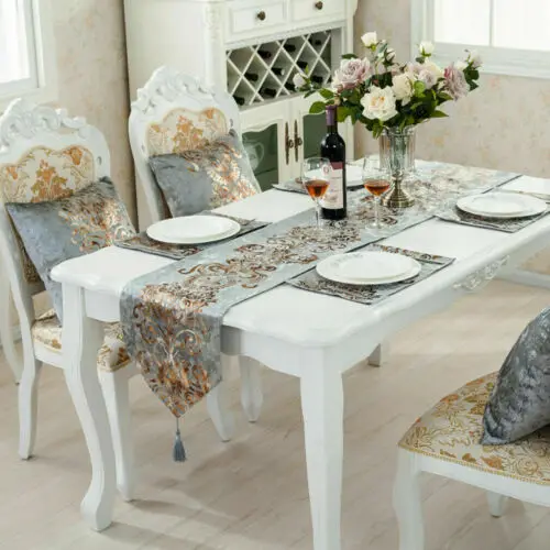 Satin Dining Table Runner Embroidered Flower Tassel Cutwork Home Decorative Banquet Wedding Decoration Runners Home Textile
Satin Dining Table Runner Embroidered Flower Tassel Cutwork Home Decorative Banquet Wedding Decoration Runners Home Textile