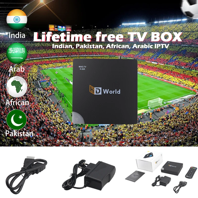 Indian IPTV Lifetime Free HDWorld GX6621 TV Box Arabic African Pakistan IPTV Subscription Linux OS 1G/16G Set Top Box
Indian IPTV Lifetime Free HDWorld GX6621 TV Box Arabic African Pakistan IPTV Subscription Linux OS 1G/16G Set Top Box