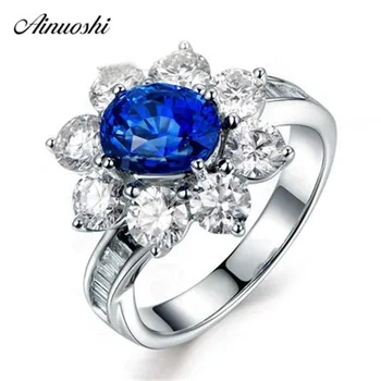 AINUOSHI 2 Carats Oval Cut Blue White Sona Bridal Halo Rings 925 Sterling Silver Flower Rings Women Anniversary Party Rings Gift
AINUOSHI 2 Carats Oval Cut Blue White Sona Bridal Halo Rings 925 Sterling Silver Flower Rings Women Anniversary Party Rings Gift