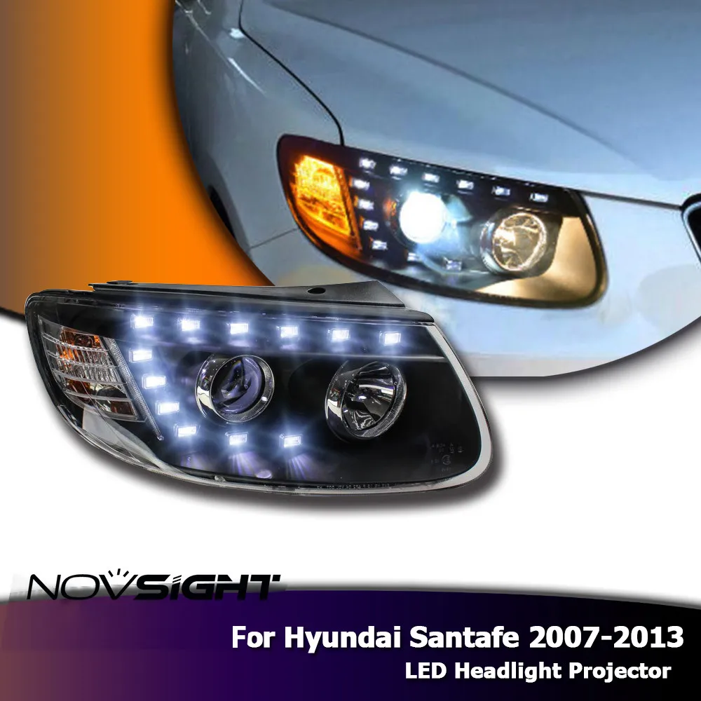 NOVSIGHT 2Pcs Projector Headlight DRL Fog High Beam Low Beam Light For Hyundai Santafe 2007-2013 Auto Car LED Headlights
NOVSIGHT 2Pcs Projector Headlight DRL Fog High Beam Low Beam Light For Hyundai Santafe 2007-2013 Auto Car LED Headlights