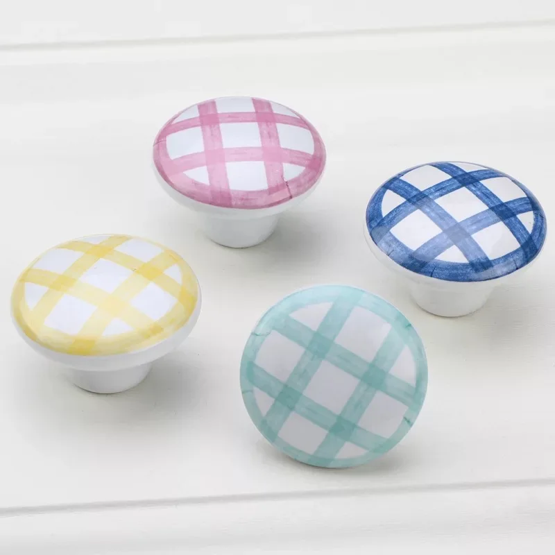 Top sale Dresser Knobs Round Colored Ceramic Drawer Pulls for Kids Simple Plaid pattern Door Cabinet Handles Funiture Hardware
Top sale Dresser Knobs Round Colored Ceramic Drawer Pulls for Kids Simple Plaid pattern Door Cabinet Handles Funiture Hardware