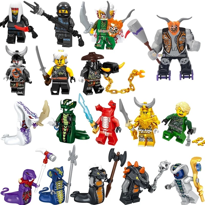 Ninja Snakes Skeleton Bone Muzzle Misako Garmadon Jay Kai Zane Nya Lloyd Jack Jaguar Building Blocks Gift Toys For Kids
Ninja Snakes Skeleton Bone Muzzle Misako Garmadon Jay Kai Zane Nya Lloyd Jack Jaguar Building Blocks Gift Toys For Kids