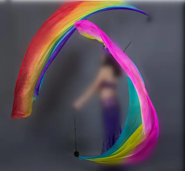 100% Silk Belly Dance Poi Veil For Adult 2pcs Ball+2pcs Veil Belly Dance Poi Training Props Rainbow Color
100% Silk Belly Dance Poi Veil For Adult 2pcs Ball+2pcs Veil Belly Dance Poi Training Props Rainbow Color