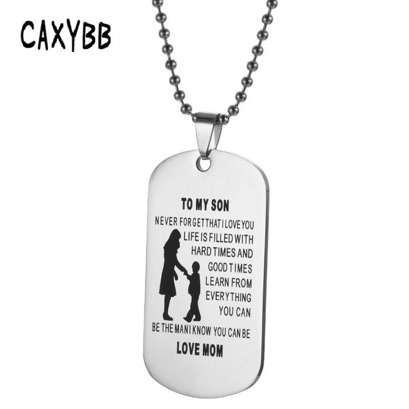 Ожерелье из нержавеющей стали Caxybb To my son ожерелье с подвеской в виде сердца для