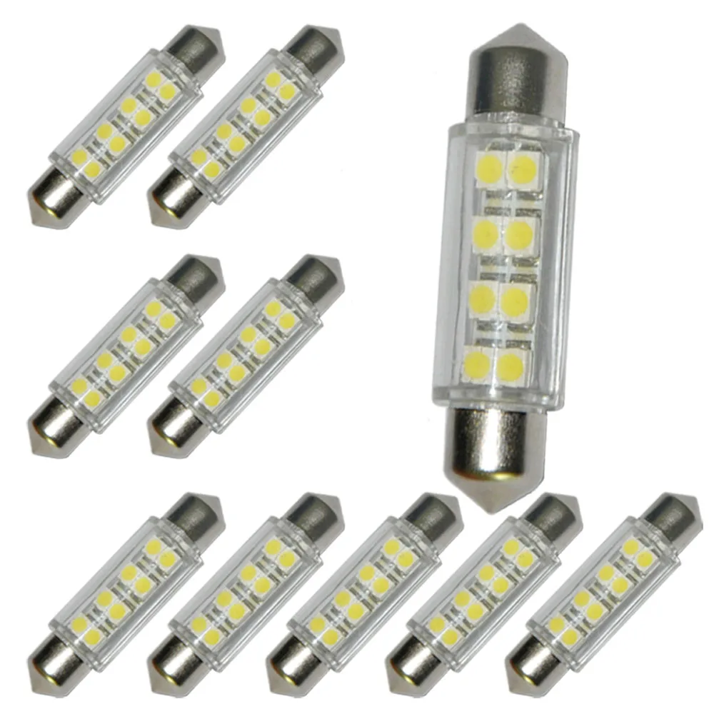 10PCS White Car 1.72" 42mm 8 Led 3528 SMD Dome Festoon Lights Lamps Bulbs DC 12V License Plate Light
10PCS White Car 1.72" 42mm 8 Led 3528 SMD Dome Festoon Lights Lamps Bulbs DC 12V License Plate Light