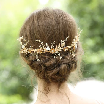 Gold Flower And Leaves Bridal Hair Vine Wedding Hair Comb Handmade Bridal Headpiece Hair Jewelry 2019
Gold Flower And Leaves Bridal Hair Vine Wedding Hair Comb Handmade Bridal Headpiece Hair Jewelry 2019