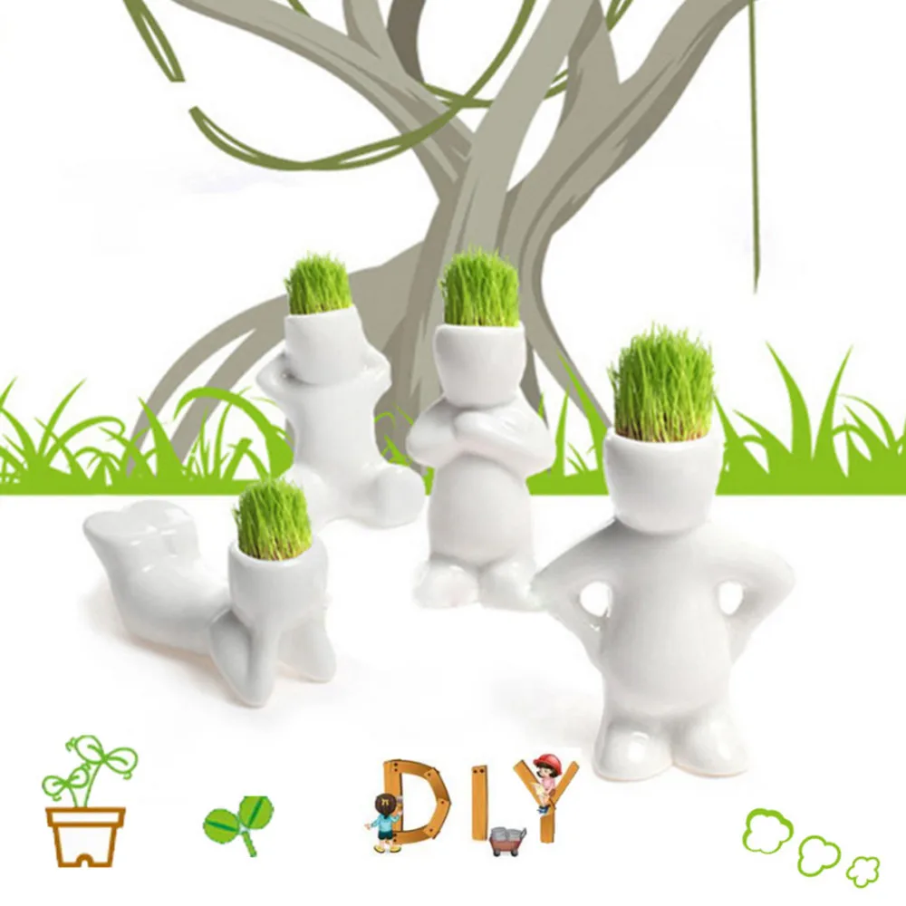 DIY Grass Doll Planting Mini Novel Ceramic Porcelain Bonsai Plant Potted Plants 4 Types Nice Gift For Kids
DIY Grass Doll Planting Mini Novel Ceramic Porcelain Bonsai Plant Potted Plants 4 Types Nice Gift For Kids