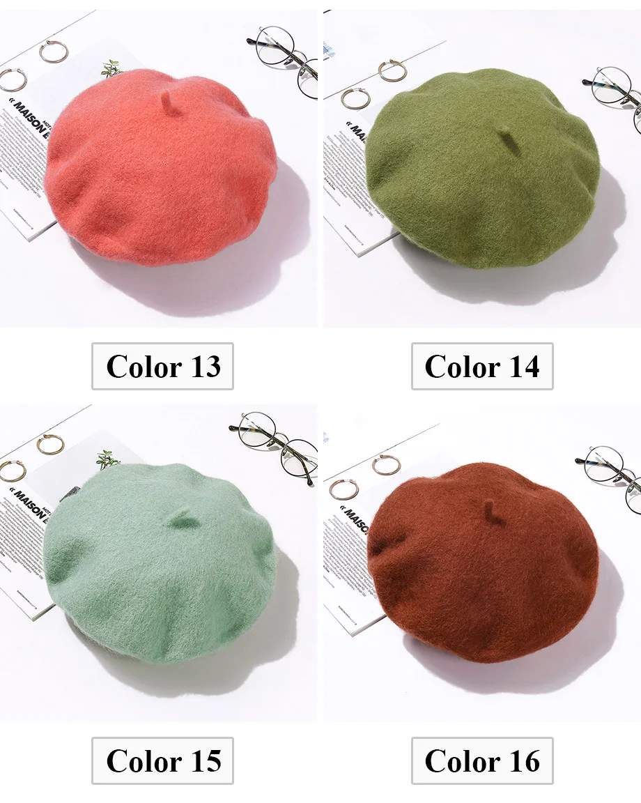 100% Pure Wool Fashion Beret Hat Women Felt Beret British Style Girls Beret Hat Lady Solid Color Slouchy Winter Hats Female 100% Pure Wool Fashion Beret Hat Women Felt Beret British Style Girls Beret Hat Lady Solid Color Slouchy Winter Hats Female