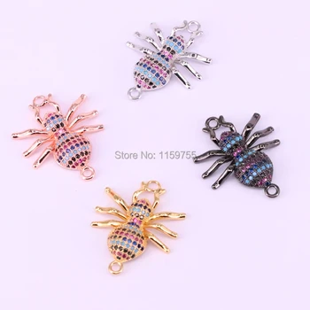 10Pcs Femme Jewelry Cute Mix Color Micro Pave CZ Insect Connector Beads, Jewelry Findings
10Pcs Femme Jewelry Cute Mix Color Micro Pave CZ Insect Connector Beads, Jewelry Findings