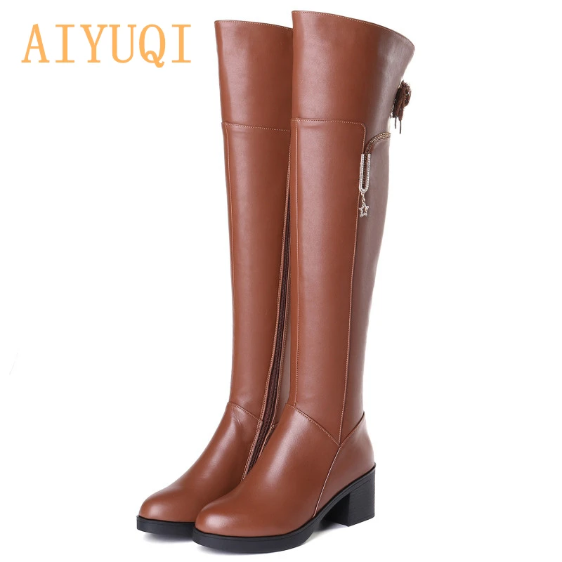 AIYUQI Female over the knee boots 2019 madam genuine leather motorcycle boots high-heeled long tube ladies winter boots 42
AIYUQI Female over the knee boots 2019 madam genuine leather motorcycle boots high-heeled long tube ladies winter boots 42