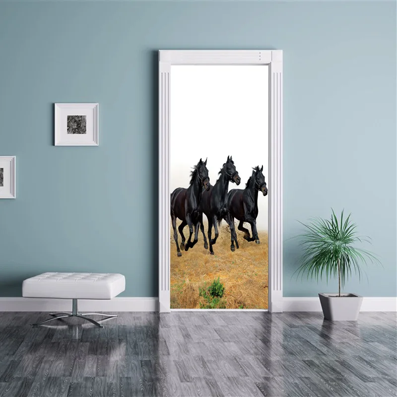 3D наклейка на дверь лошади настенная мураллой старая стойка сарай Западная