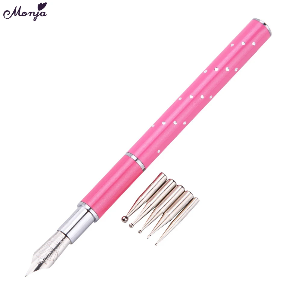 Monja Nail Art Dotting Pen Brush Set Removable Changeable Metal Steel Head Pro Dot Flower Line Paint Drawing Manicure Salon Kit
Monja Nail Art Dotting Pen Brush Set Removable Changeable Metal Steel Head Pro Dot Flower Line Paint Drawing Manicure Salon Kit