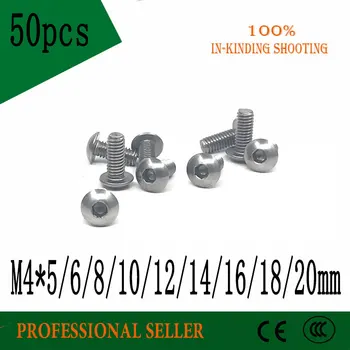 50pcs M4*5/6/8/10/12/14/16/18/20mm Stainless Steel 304 Round Head Screws Mushroom Hexagon hex Socket Button Head Screw Bolt
50pcs M4*5/6/8/10/12/14/16/18/20mm Stainless Steel 304 Round Head Screws Mushroom Hexagon hex Socket Button Head Screw Bolt