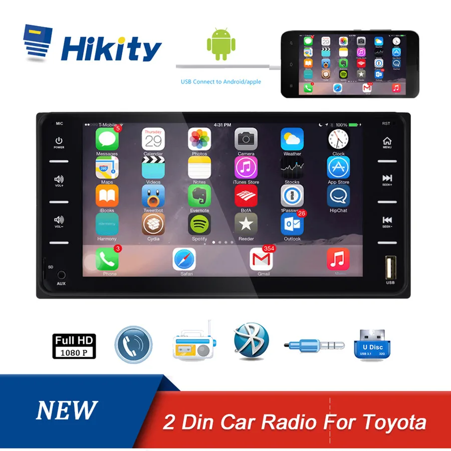 Hikity 2 din Car Multimedia Player Autoradio 2din Stereo 7" Android Mirror Link Video MP5 Player Auto Radio For Toyota Corolla
Hikity 2 din Car Multimedia Player Autoradio 2din Stereo 7" Android Mirror Link Video MP5 Player Auto Radio For Toyota Corolla