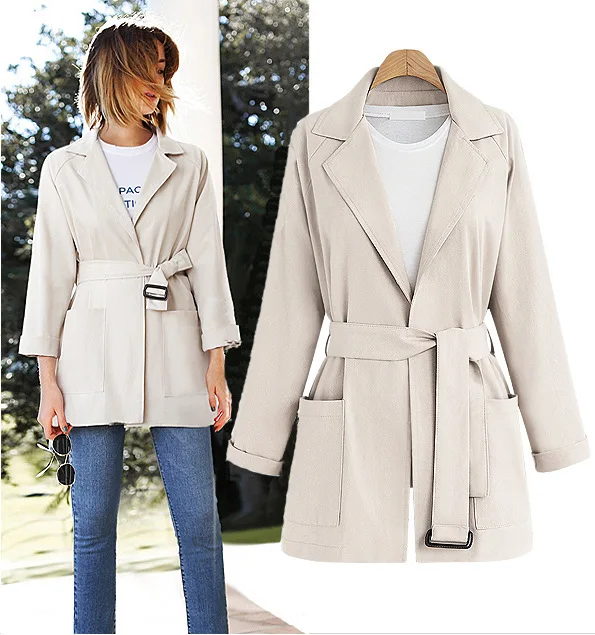 2019 Spring Elegant Women Jacket The New Women's Dress of Large Size Pure Color Jacket Streetwear Pockets Turn-down Collar
2019 Spring Elegant Women Jacket The New Women's Dress of Large Size Pure Color Jacket Streetwear Pockets Turn-down Collar