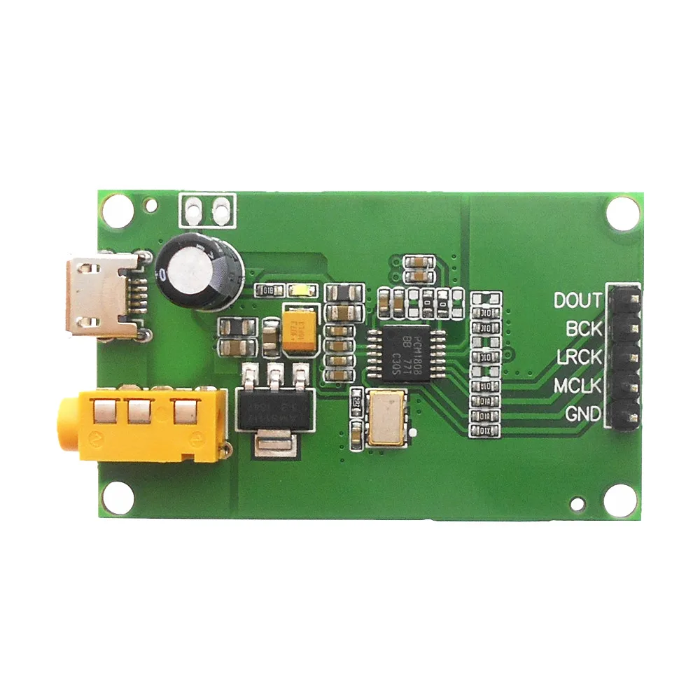 PCM1808 ADC AUX 3.5 Stereo Single-Ended Analog Audio to I2S IIS Digital Output Board Coded PCM1808 Code Board
PCM1808 ADC AUX 3.5 Stereo Single-Ended Analog Audio to I2S IIS Digital Output Board Coded PCM1808 Code Board