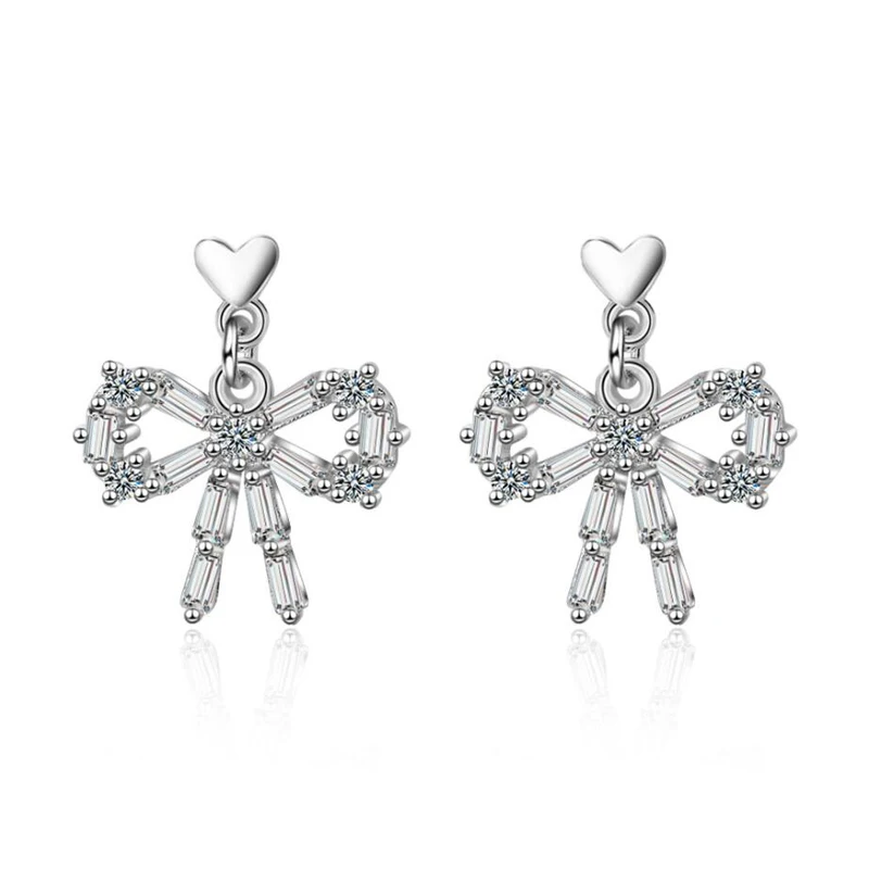 KOFSAC New Silver 925 Stud Earrings For Girl Jewelry Cute/Romantic Shiny Crystal Zircon Bow Earring Women Wedding Accessories
KOFSAC New Silver 925 Stud Earrings For Girl Jewelry Cute/Romantic Shiny Crystal Zircon Bow Earring Women Wedding Accessories