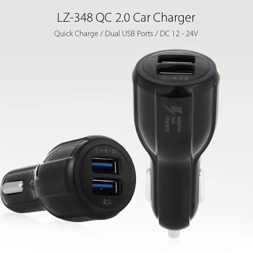QC 2.0 Mini Dual 2 Port 5V 3A/3.1A 9V /1.5A 12V USB Auto In Car Charger Adapter Adaptor Charging Dual USB High Speed Charging
QC 2.0 Mini Dual 2 Port 5V 3A/3.1A 9V /1.5A 12V USB Auto In Car Charger Adapter Adaptor Charging Dual USB High Speed Charging