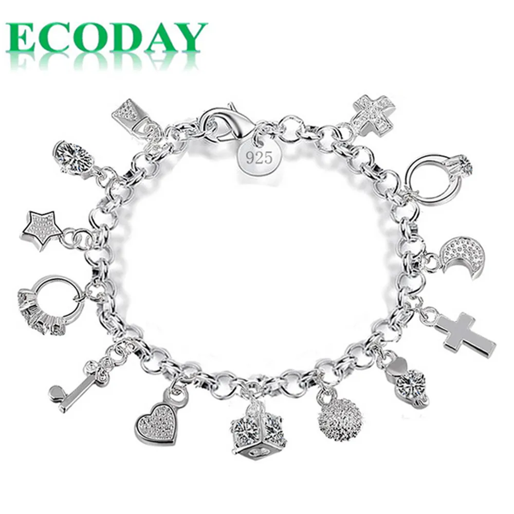 Fashion Jewelry Pulseras Cubic Zirconia Charm Bracelets For Women 925 Silver Bracelets & Bangles BG001
Fashion Jewelry Pulseras Cubic Zirconia Charm Bracelets For Women 925 Silver Bracelets & Bangles BG001