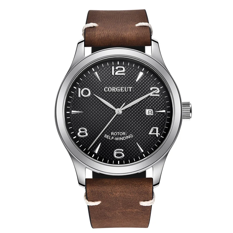 Corgeut 42mm Mens Automatic Watch Miyota 821A Mov't Black Dial Sapphire Clock SS Case Auto Date Brown Strap Men Watches CA2027SB
Corgeut 42mm Mens Automatic Watch Miyota 821A Mov't Black Dial Sapphire Clock SS Case Auto Date Brown Strap Men Watches CA2027SB