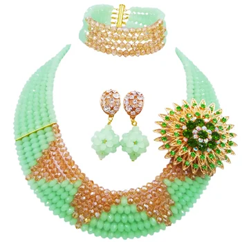 LAANC Brand Widely Popular Wholesale Mint Green Champagne Gold AB Engagement Crystal Beads Women Necklace Earrings Sets 6C-SJ-14
LAANC Brand Widely Popular Wholesale Mint Green Champagne Gold AB Engagement Crystal Beads Women Necklace Earrings Sets 6C-SJ-14