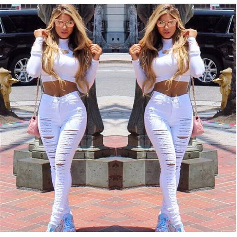 2019 new fashion wild casual commuter big hole small feet pants personality honing broken elastic jeans women's trousers
2019 new fashion wild casual commuter big hole small feet pants personality honing broken elastic jeans women's trousers