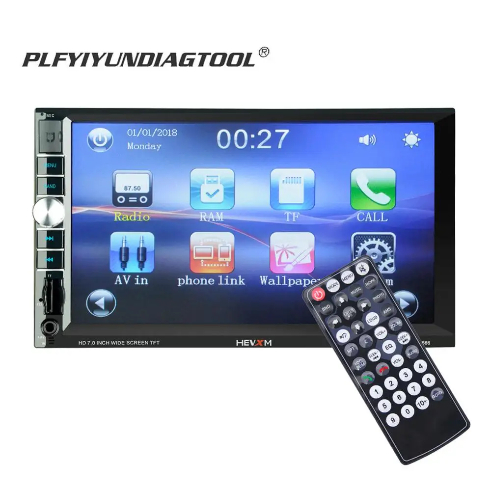7 Inch 2 din car MP3/MP4/MP5 Player Remoto control FM Radio receiver stereo rear view camera multimidia Bluetooth phone link
7 Inch 2 din car MP3/MP4/MP5 Player Remoto control FM Radio receiver stereo rear view camera multimidia Bluetooth phone link