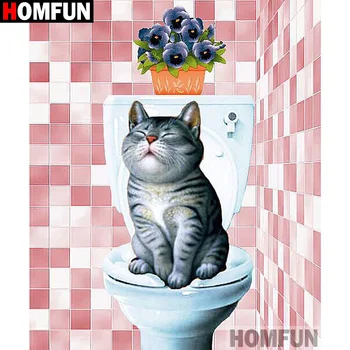 HOMFUN Full Square/Round Drill 5D DIY Diamond Painting "Toilet cat flower" Embroidery Cross Stitch 3D Home Decor Gift A16906
HOMFUN Full Square/Round Drill 5D DIY Diamond Painting "Toilet cat flower" Embroidery Cross Stitch 3D Home Decor Gift A16906